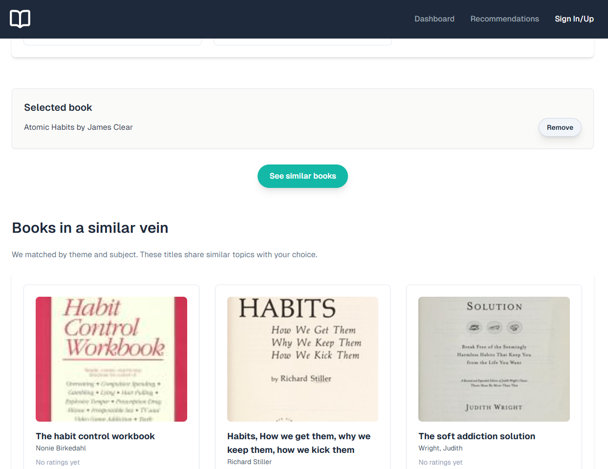 Book Recommendation Engine screenshot